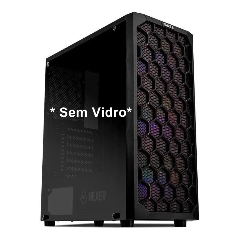 Gabinete ( Sem Vidro )Gamer Mancer Hexer Rainbow Mid-Tower 3 Fans — R$ 299,90 em Shopee