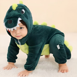 Pijama Macacão de Bebê Dinossauro Peluciado super quentinho