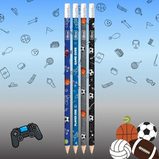 Kit Lápis Preto c/ Borracha Player Esporte Unidades SORTIDAS - Tilibra | Papelaria | Esporte | Game em Oferta na Shopee