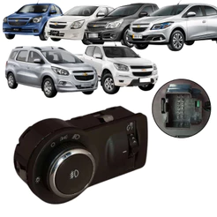 Botão Interruptor Do Farol Chevrolet GM Agile Cobalt Montana Onix Prisma S10 Trailblazer C/ Milha