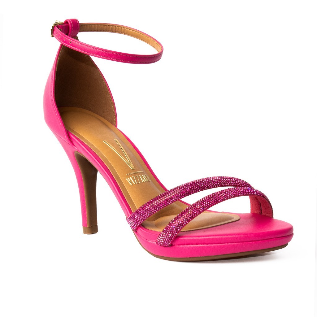Sandália Vizzano Social Salto Alto Fino Festa Brilho 6210 Pink em Oferta na Shopee