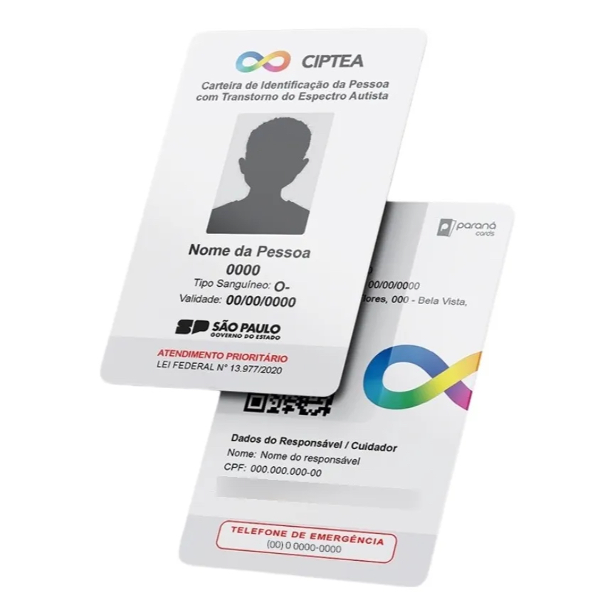 Crachá Autismo CIPTEA (Impressão) + Porta Crachá | TEA Identificação - Crianças e Adultos