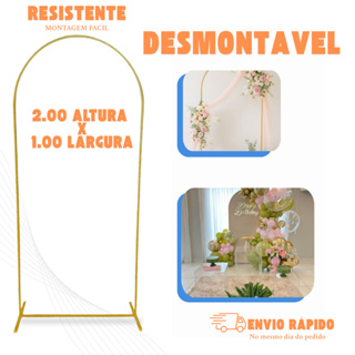 Painel Arco Romano de Ferro 2x1m | Arco Desmontável para Decoração de Festas | Alta Qualidade em Oferta na Shopee