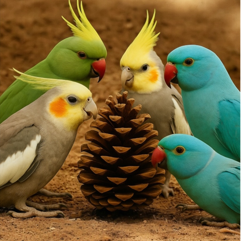 Kit 5 Pinhas Naturais para Coelhos, Roedores, Calopsitas, Psitacídeos - Artesanato, Enfeite, Decoração e Natal
