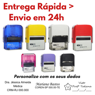 Carimbo Personalizado Colop C10 (26x10mm)  - ENTREGA RÁPIDA LEIA DESCRIÇÃO - Enfermagem Médico Prof em Oferta na Shopee