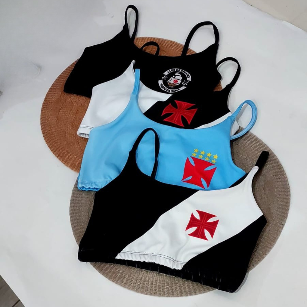 Top Vasco Alça Frente Forrada sem bojo Gigante da Colina Fitness Academia ESTHER em Oferta na Shopee