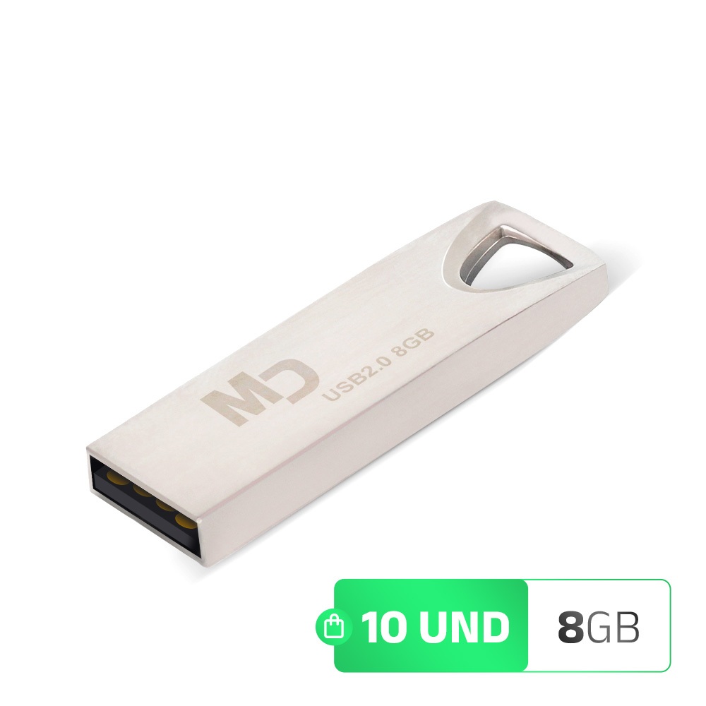 Pendrive Grande 8GB Kit 10 ATACADO MasterDrive USB 2.0 Premium CLASS 10