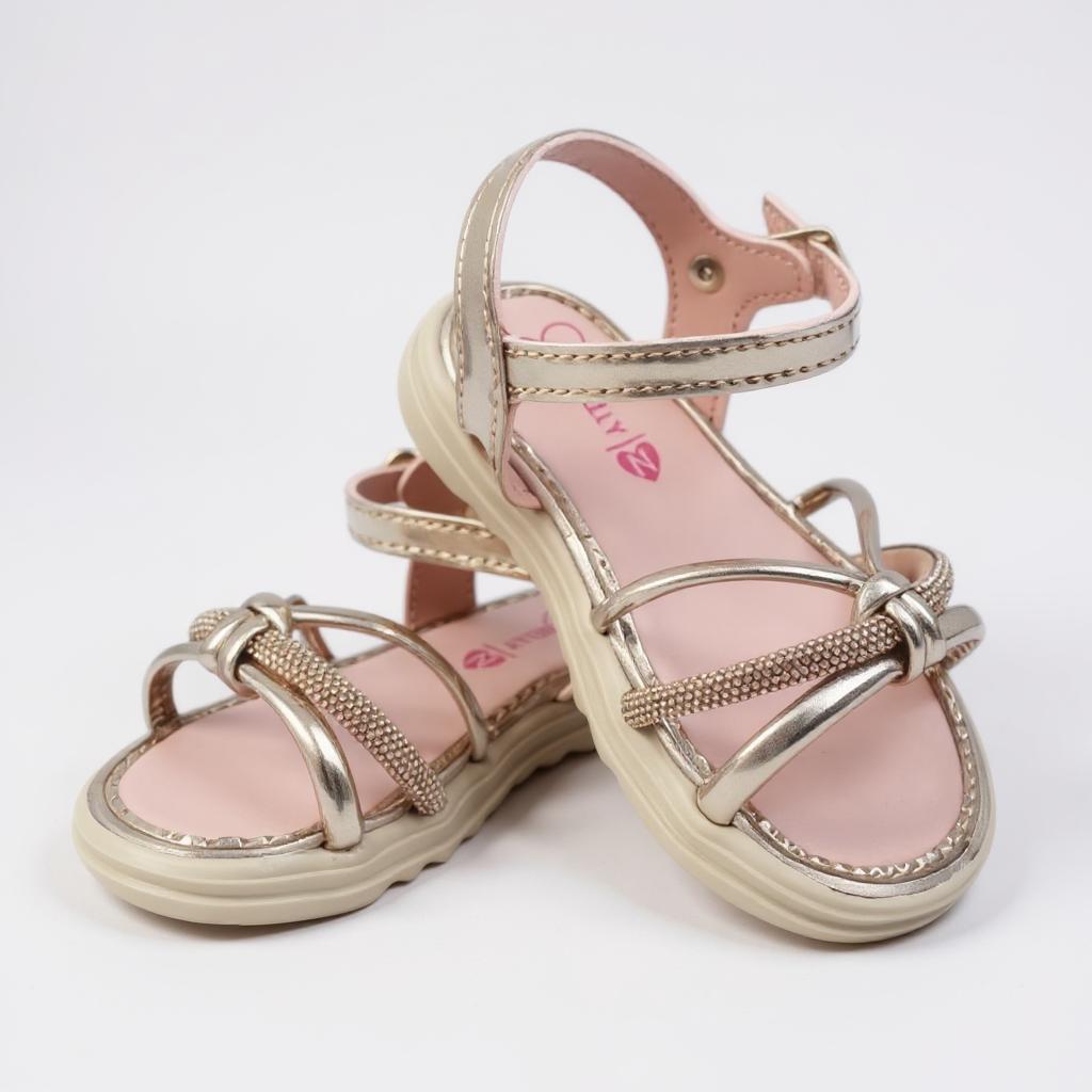 Sandália Rasteira Infantil Menina Feminina Tira De Nó Com Brilho em Oferta na Shopee