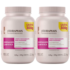 Creme Para Massagem Drenagem Linfática 2,1kg Hidramais 2 Unidades