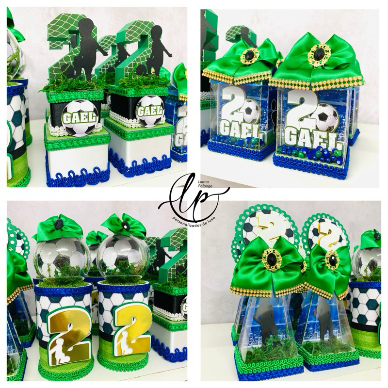 kit luxo futebol - kit de caixas personalizadas futebol - lembrancinha futebol - festa futebol