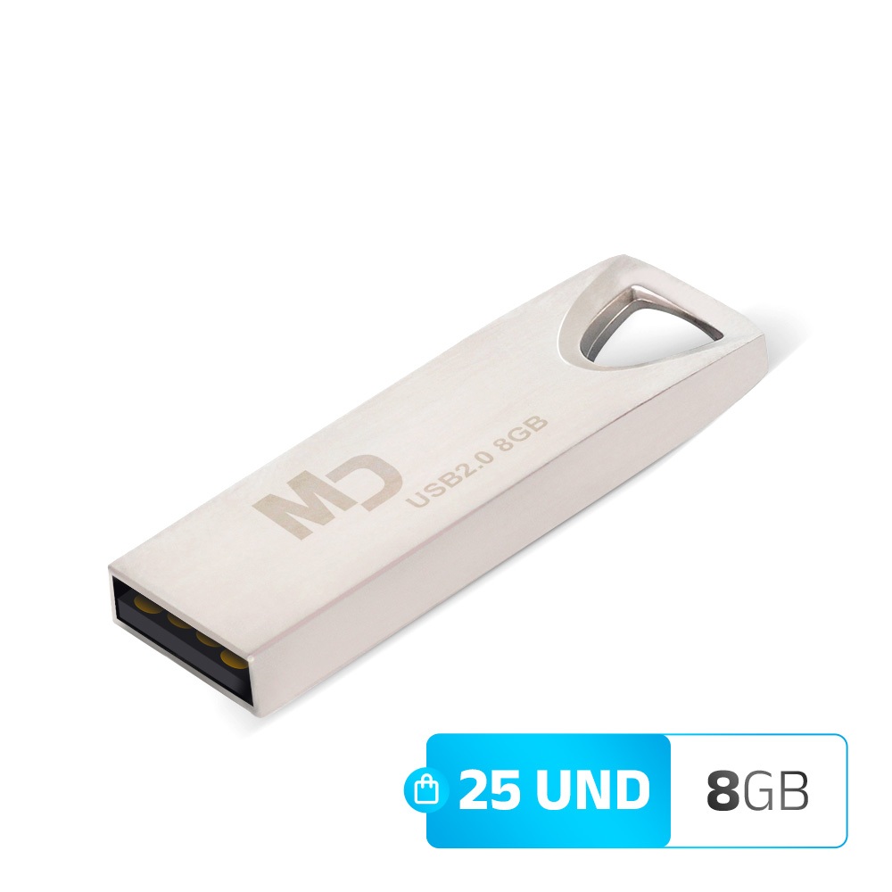 Pendrive Grande 8GB Kit 25 ATACADO MasterDrive USB 2.0 Premium CLASS 10