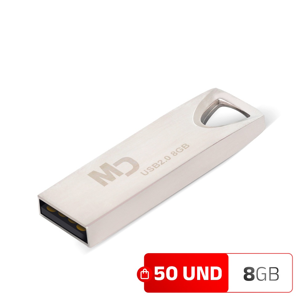 Pendrive Grande 8GB Kit 50 ATACADO MasterDrive USB 2.0 Premium CLASS 10