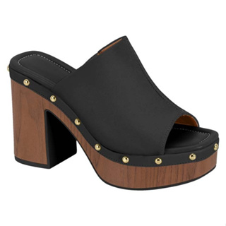 Sandalia Feminina Tamanco Meia Pata Salto Grosso Vizzano Original em Oferta na Shopee