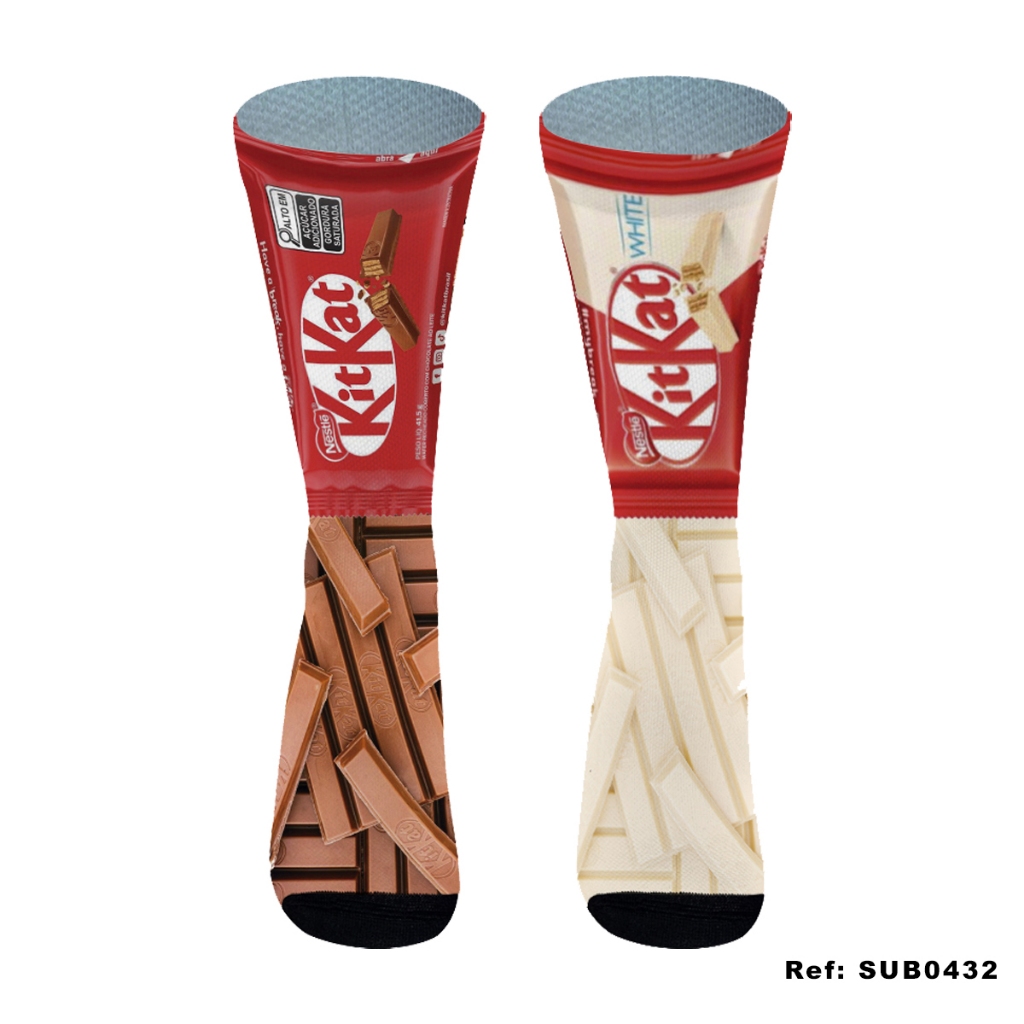 Meias Divertidas Kit Kat Crossfit Bike 1 Par