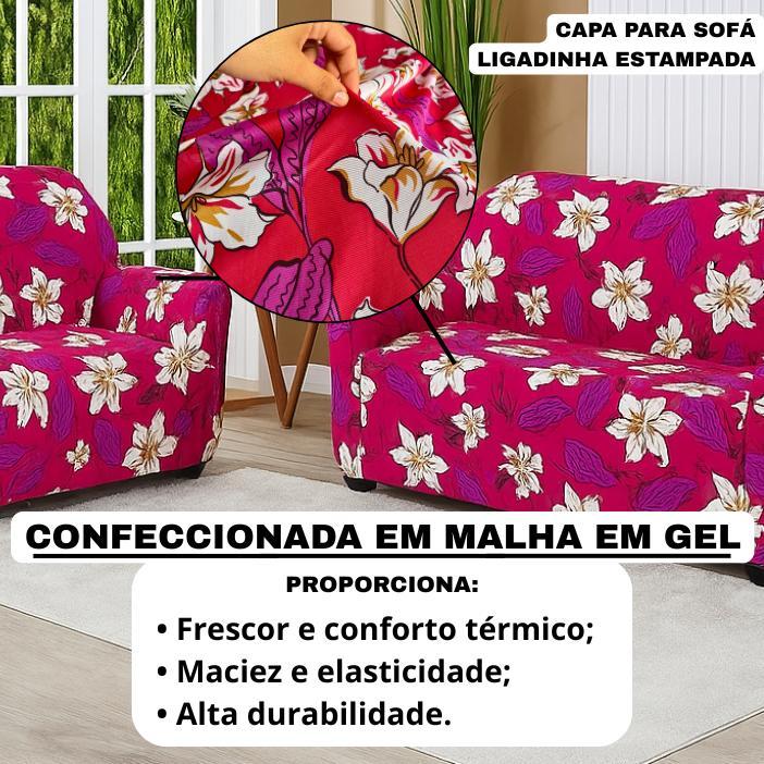 Capa De Sofá Estampada 2 E 3 Lugares Ligadinha — imagem 2 de 2
