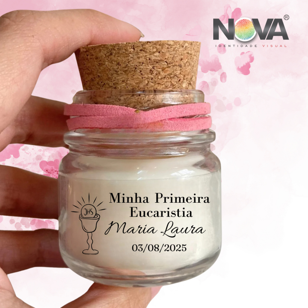 Kit Adesivo Personalizado Transparente Lembrancinha Festa Aniversário Primeira Eucaristia