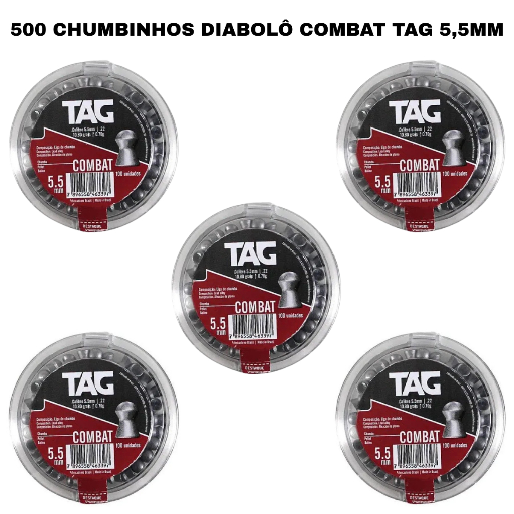 100//300//500 CHUMBINHOS DIABOLÔ COMBAT TAG 5,5MM em Oferta na Shopee