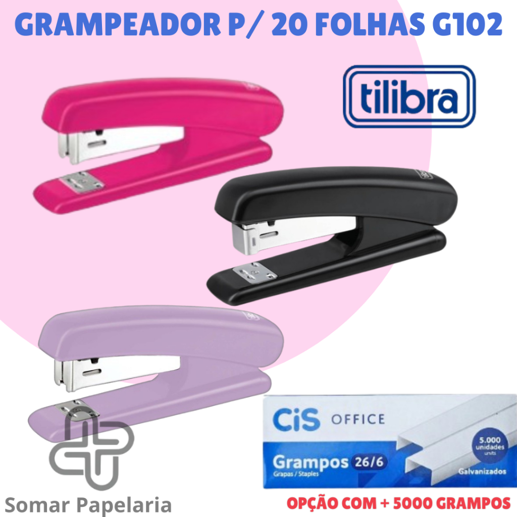 Grampeador de Mesa para 20 folhas G102 - Tilibra em Oferta na Shopee