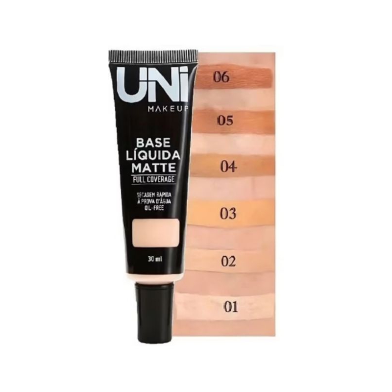 Base líquida Matte  Uni makeup Base Líquida Matte Full Coverage