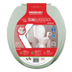 Assento Sanitário Almofadado Oval Jasmin Pra Vaso Fiori Verde 1.6gpf 6.0lpf