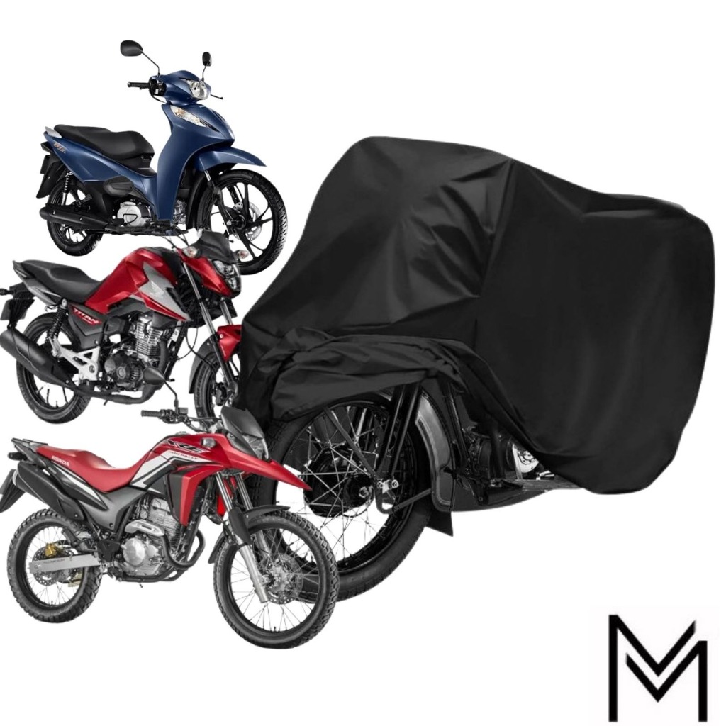 Capa de Cobrir Moto em Couro Forrada Impermeável Anti-Uv Protetora Anti-Risco