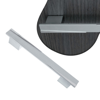 Puxador Móveis Armário Gaveta Parma 128/160 mm Fosco com Cromado em Oferta na Shopee