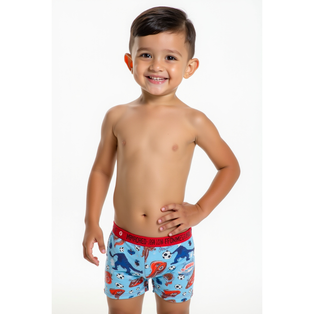 Kit 2 Cuecas Infantil Juvenil Box Microfibra Estampada Confortável e Macia