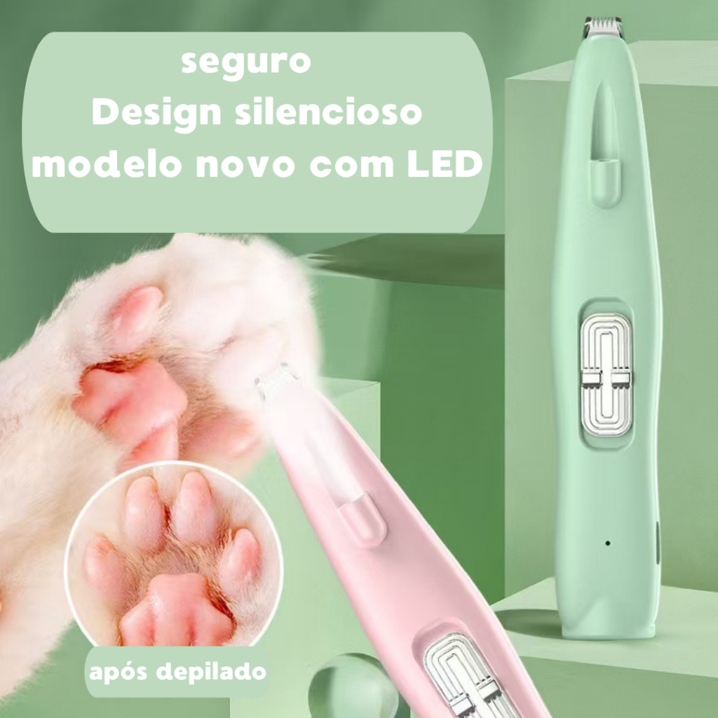 Máquina de Tosa Recarregavel Com Lanterna LED Pet Pata Olhos Orelha Cão Gato Profissional Aparador De Pelos Cortador