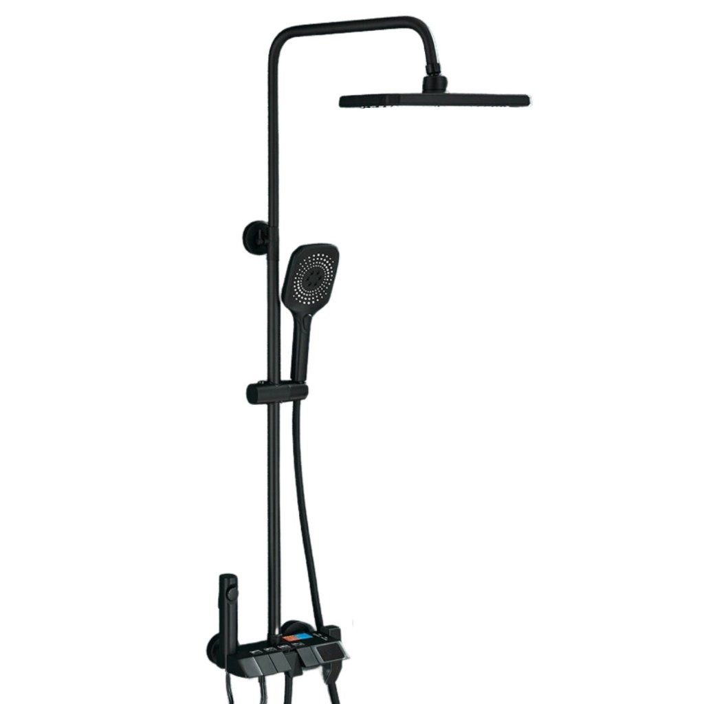 Chuveiro Ducha Digital Preto Fosco c/ Visor LCD