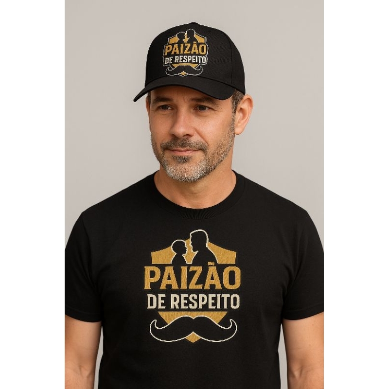 Kit Presente Dia dos Pais Camiseta Algodão Premium + Boné Aba Curva Redinha  Paizão de Respeito, Estilo e Conforto
