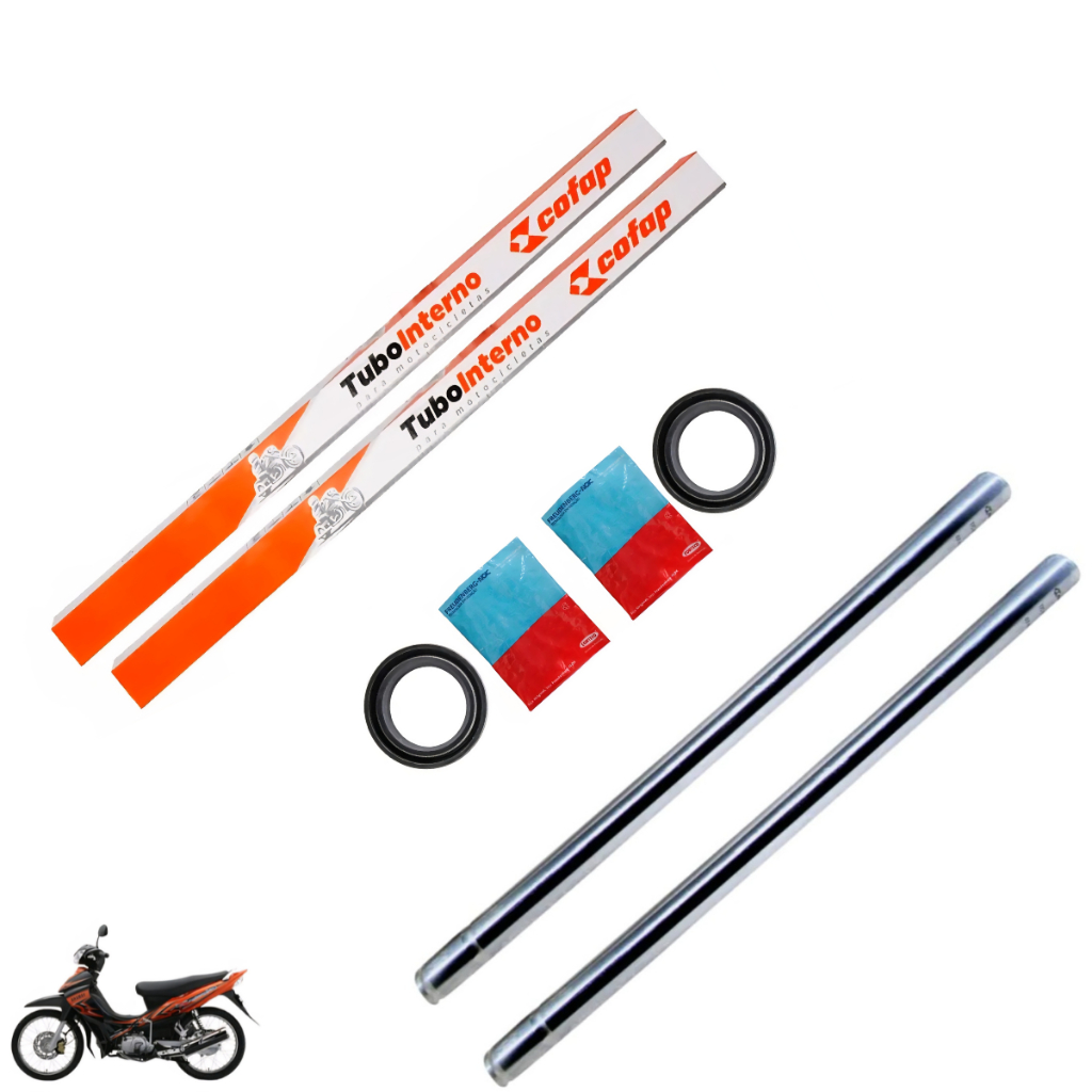 PAR Bengala Tubo Cilindro Interno + Retentor CRYPTON 115 2009 2010 2011 2012 2013 2014 2015 2016