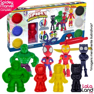 Kit Massinha e Moldes Marvel Homem Aranha Hulk Pantera Negra Homem de Ferro e Acessórios Licenciado Disney em Oferta na Shopee