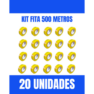 Kit com 20 unidades Fita Durex Larga 500m Transparente Direto da fábrica em Oferta na Shopee