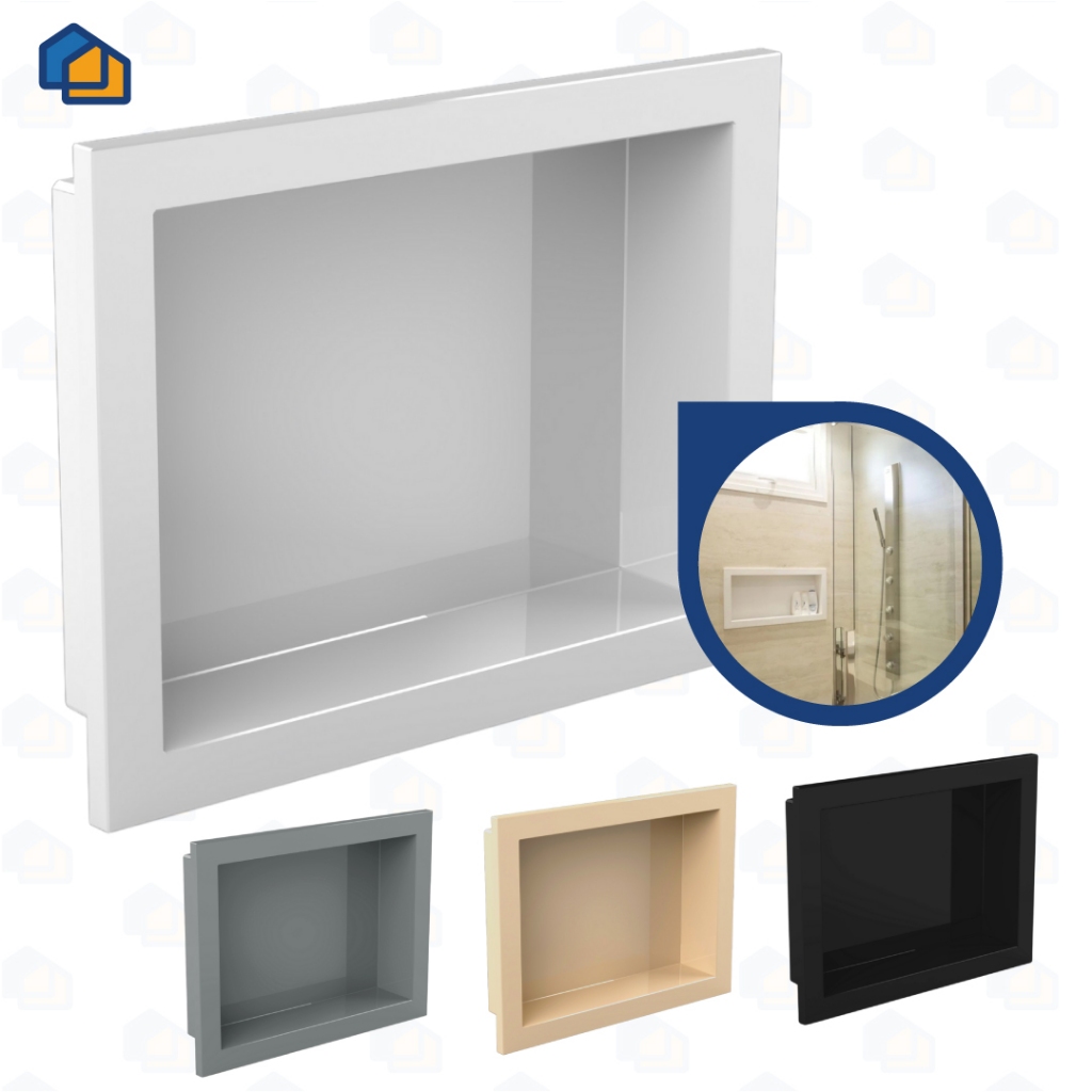 Nicho Para Banheiro e Cozinha Embutir 30X40 Alto Brilho Resistente Alta Densidade