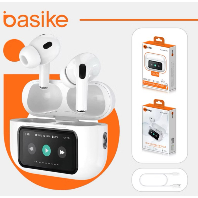 Fone de Ouvido Basike 6696 com Visor Digital - Alta Qualidade para Trabalho, Academia e Dia a Dia