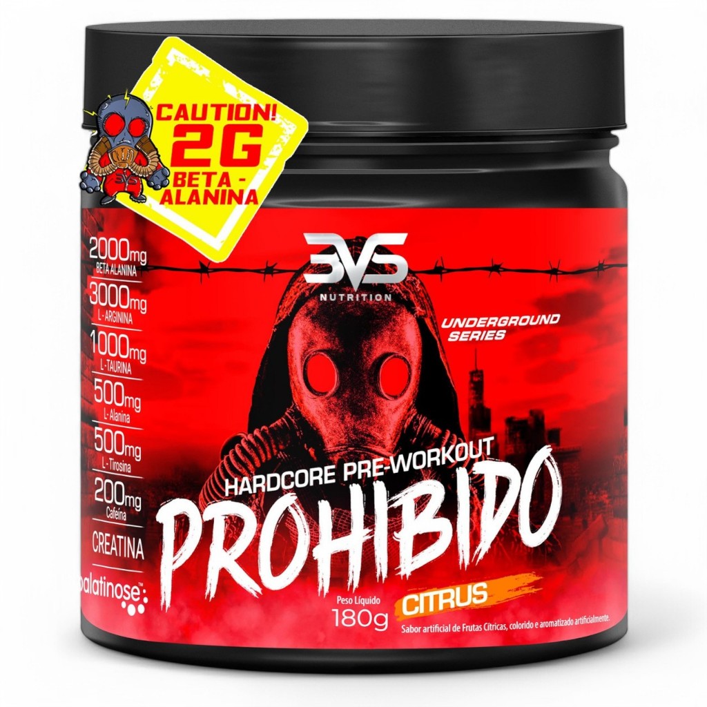 Pré Treino Prohibido 180g -  3VS Original - para Energia e Desempenho Máximo nos seusTreinos em Oferta na Shopee