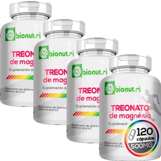 4x Treonato De Magnésio 120caps Original Bionutri em Oferta na Shopee