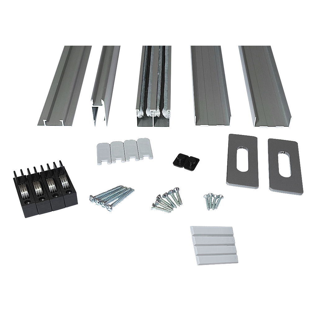 Kit Pia Estrutura Porcelanato Vidro Gabinete para vão Total 2,50 (L) x 1,20 (A) 4 PORTAS COM EMENDA
