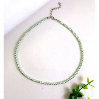 Colar de Perola Verde Oliva - Colar de Pérola - Colar de Pérolas Verde (4mm) - Feminino / Masculino