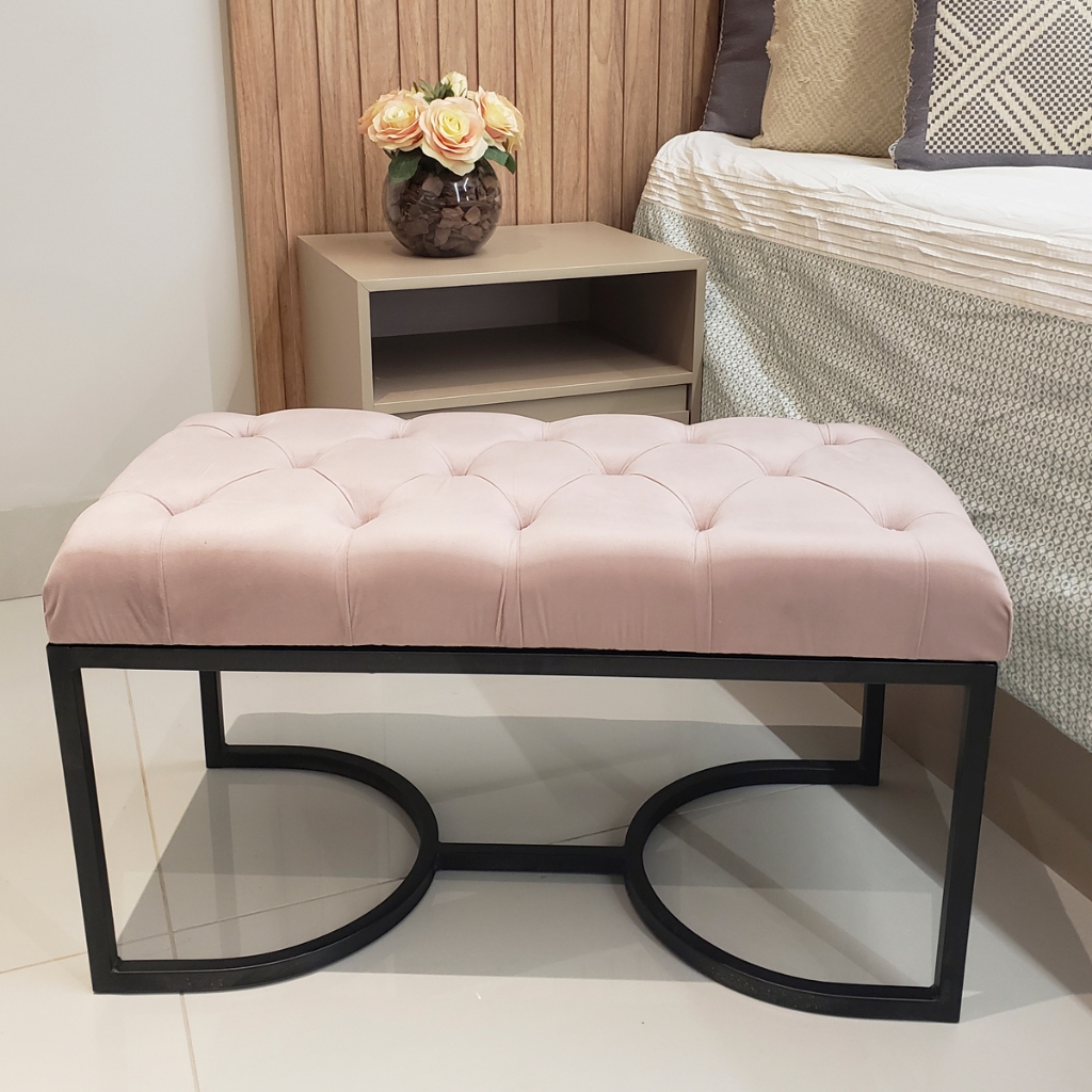 Recamier 80x40CM Retangular Veludo Divã Decoração Quarto Closet  Escritorio Banqueta Penteadeira Puf