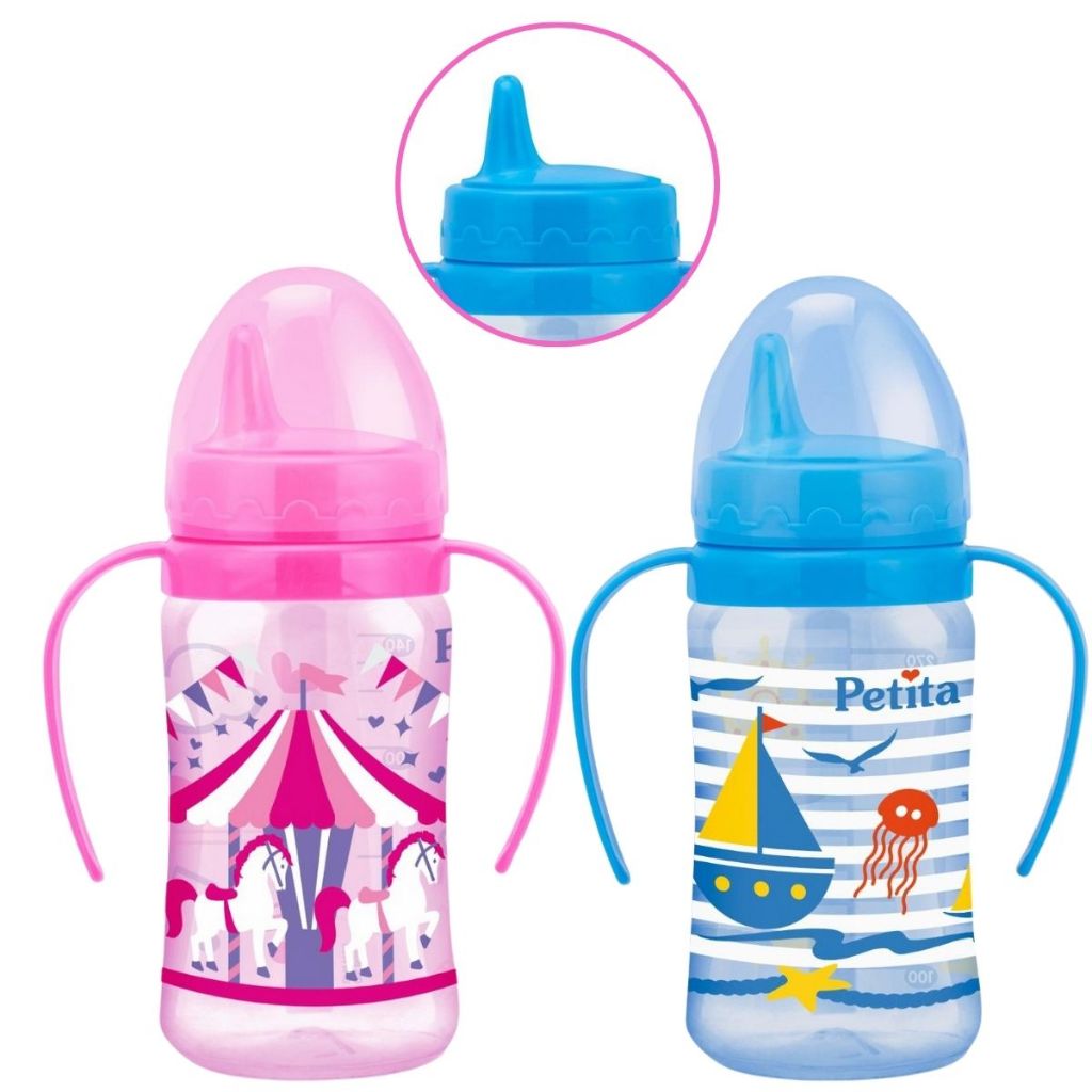 Copo Infantil C/Válvula Redutora e Alças Petita +6 Meses 270ml