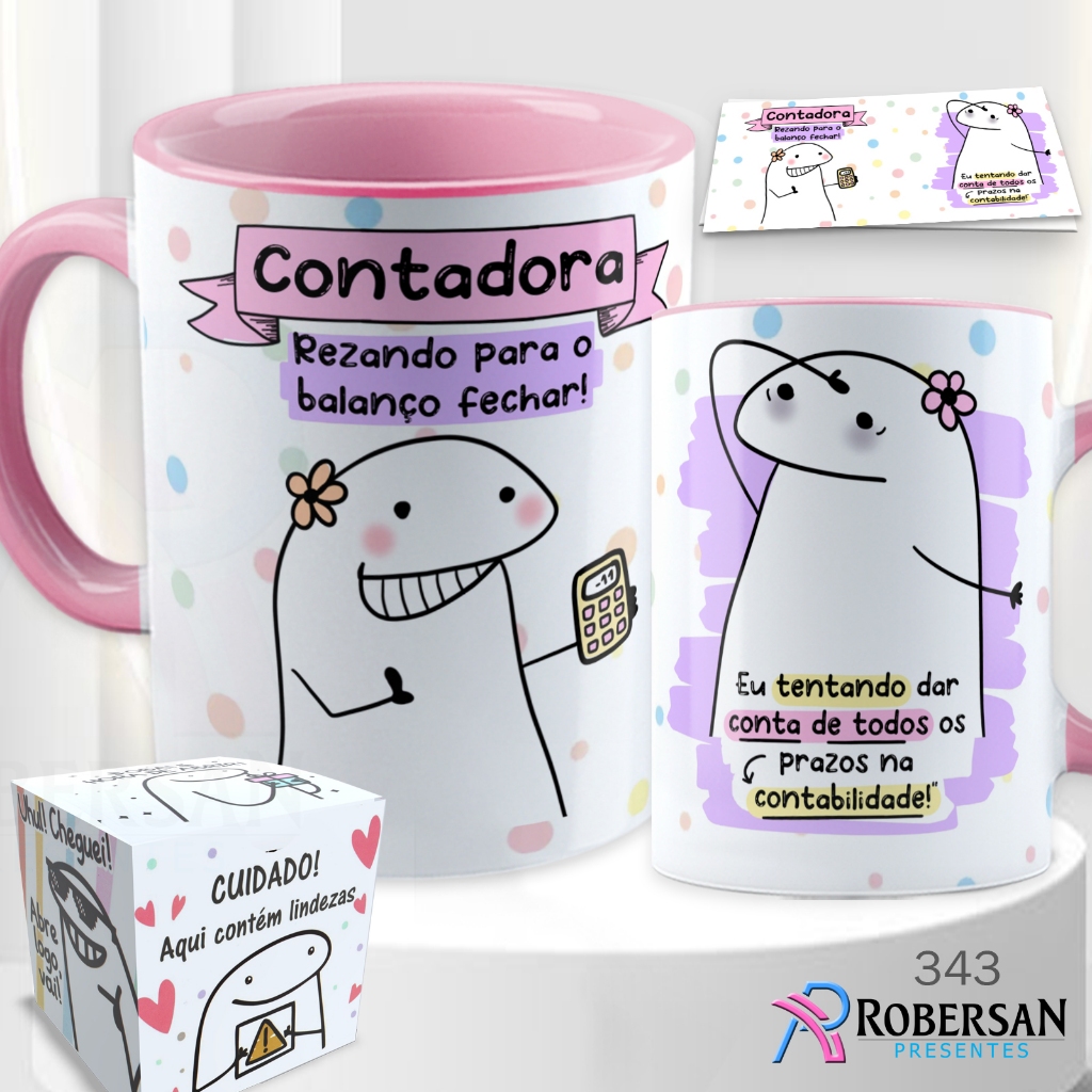 Caneca Contabilidade - Personalizada Profissões Flork Engraçada Divertida Profissão Contadora