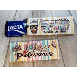 10 Caixas Embalagem de presente Lembrança Dia dos Professores p barra 80g Chocolate