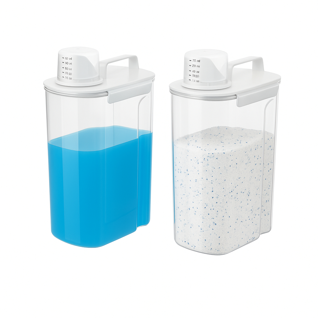 Dispenser com Medidor 2 Tamanhos Cor Cristal - Linha New Retrô Coza - Porta Sabão e Amacia...