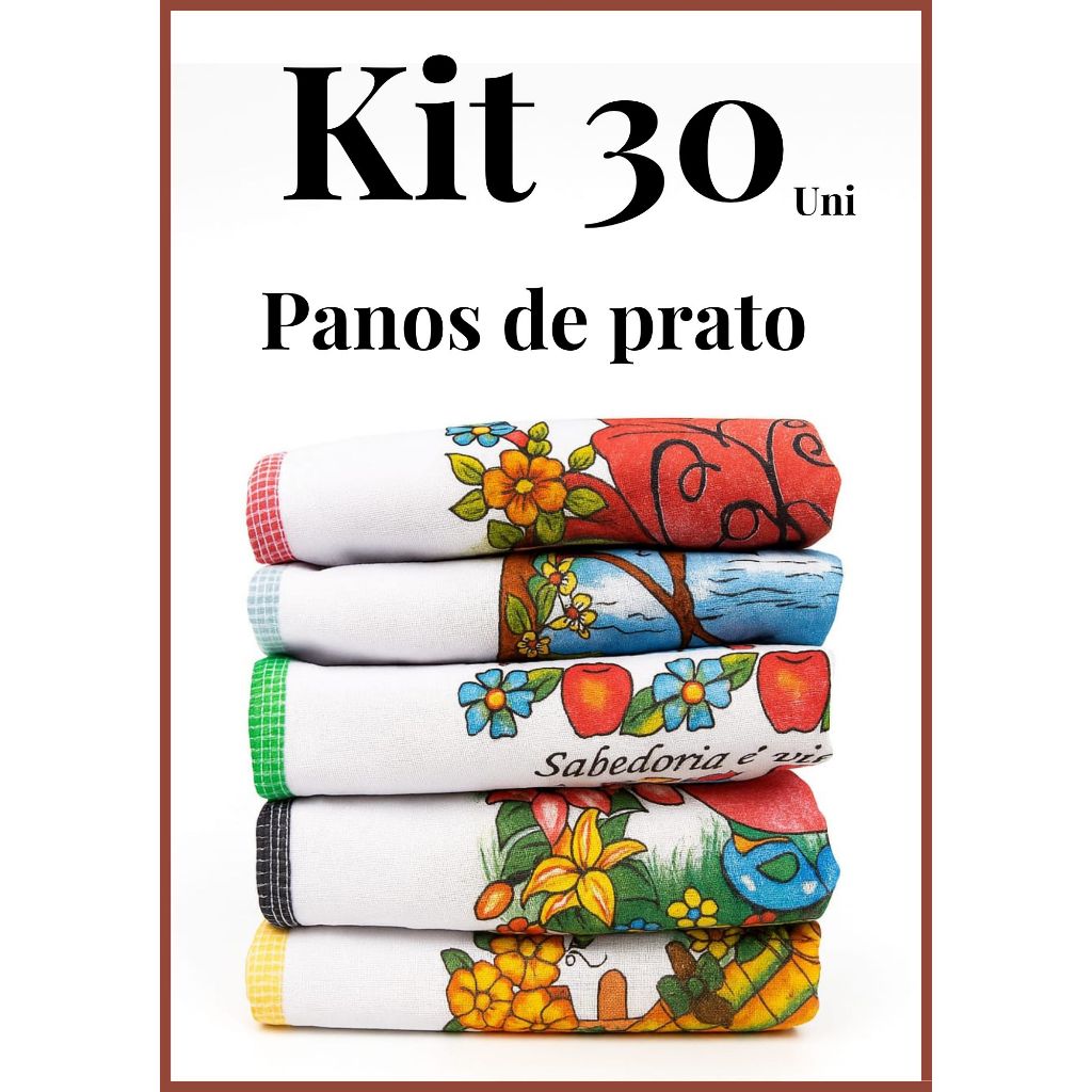 Kit pano de prato multiuso com viés em Oferta na Shopee