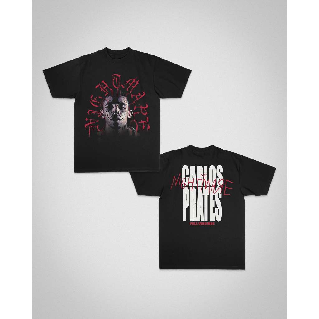 Camiseta Oversized Estampa Frente e Costas Lutador Carlos Prates Novidade em Oferta na Shopee