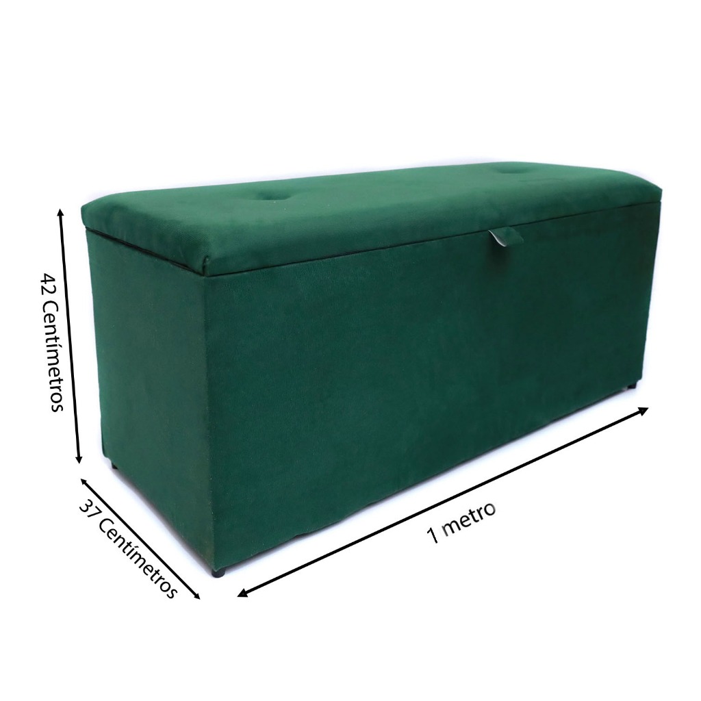 puff baú pé de cama 1 metro Suede baú organizador decorativo porta objetos varias cores