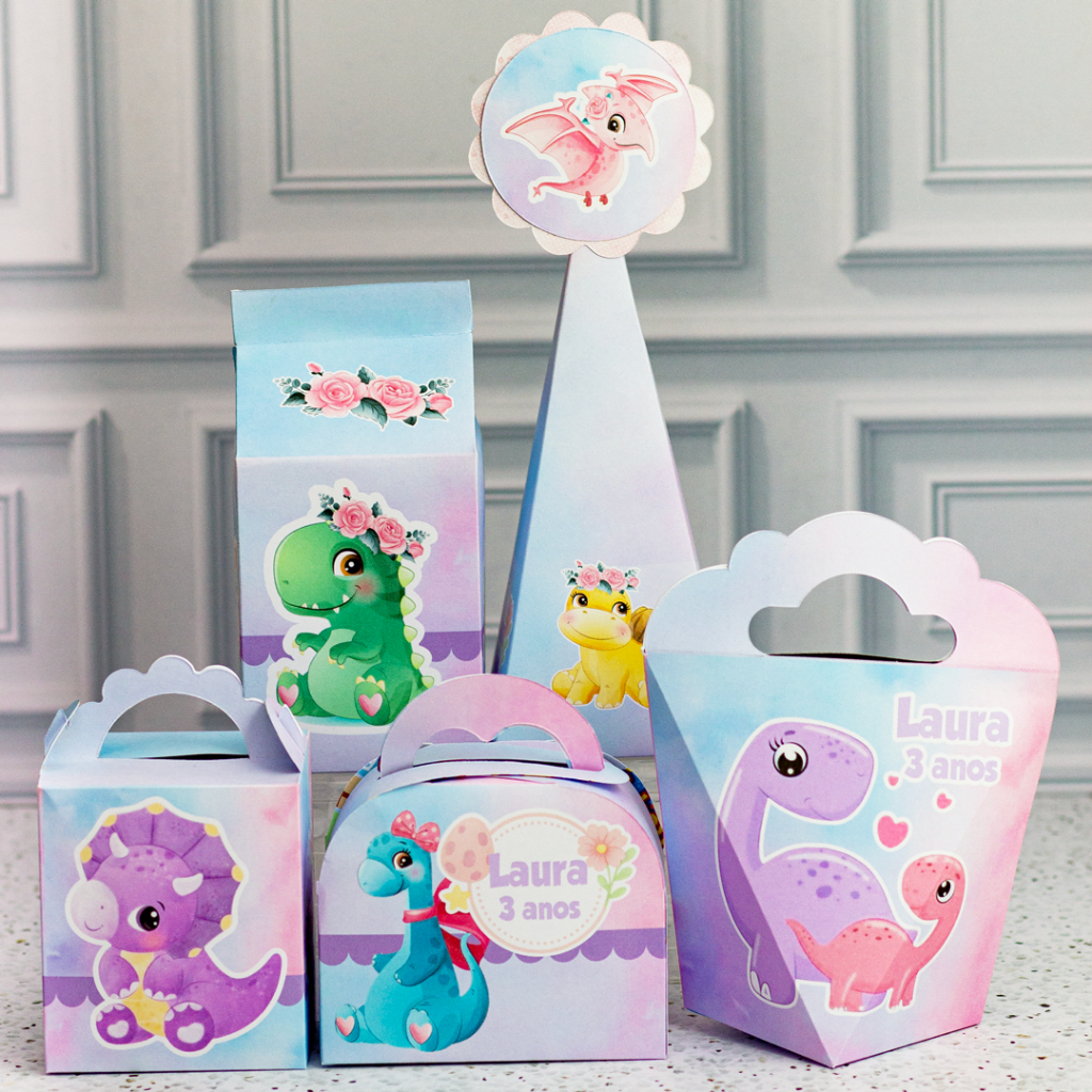 KIT PEGUE E MONTE lembrancinha DINO BABY DINOSSAURO - personalizado festa infantil - mimo