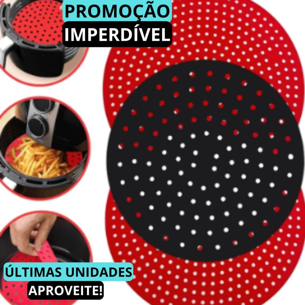 Kit 2 Tapete Protetor Silicone Para Air Fryer Fritadeira Universal 22cm Tapete Para Cozimento Antiaderente Reutilizável