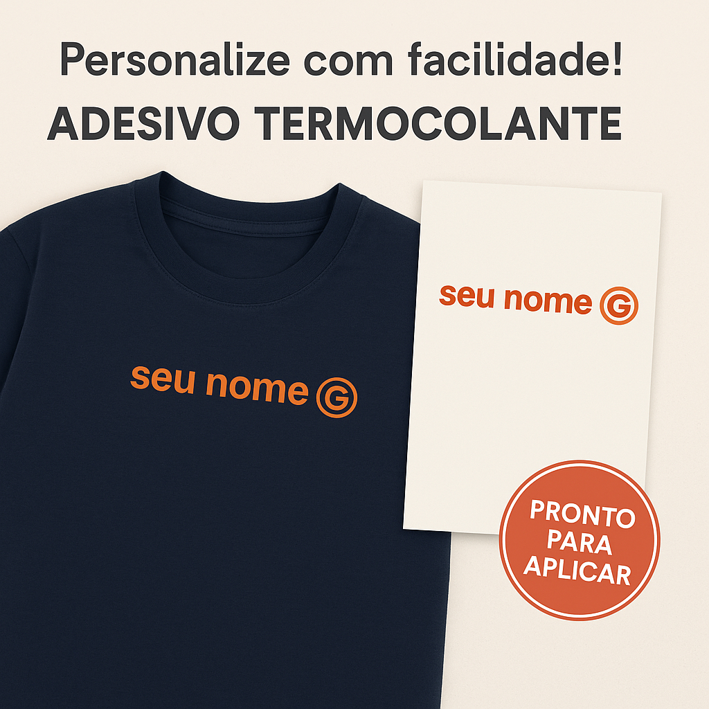 Adesivo para Roupa Termocolante - Personalizado logo nome - Aplicação com ferro de passar